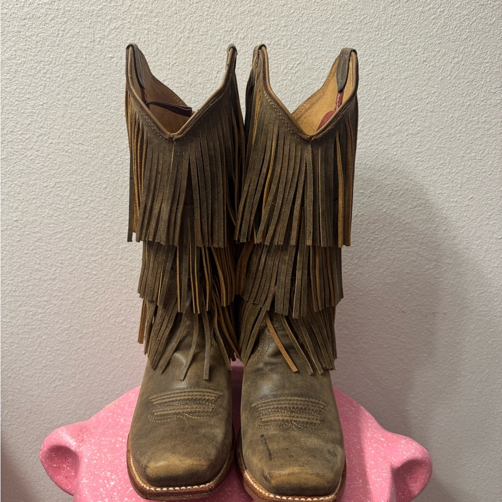 Twisted X Fringe Leather Western Boots
